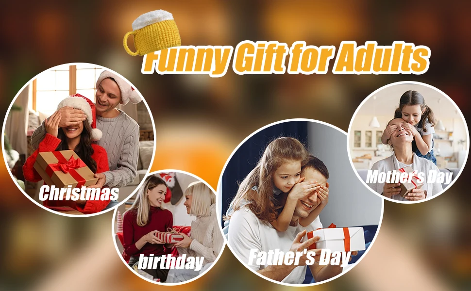 Lustige gestrickte Biermütze für Männer und Frauen, Neuheits-Geschenkidee für Bierliebhaber, Geburtstag, Weihnachten, Halloween, Party-Zubehör – Detail 4