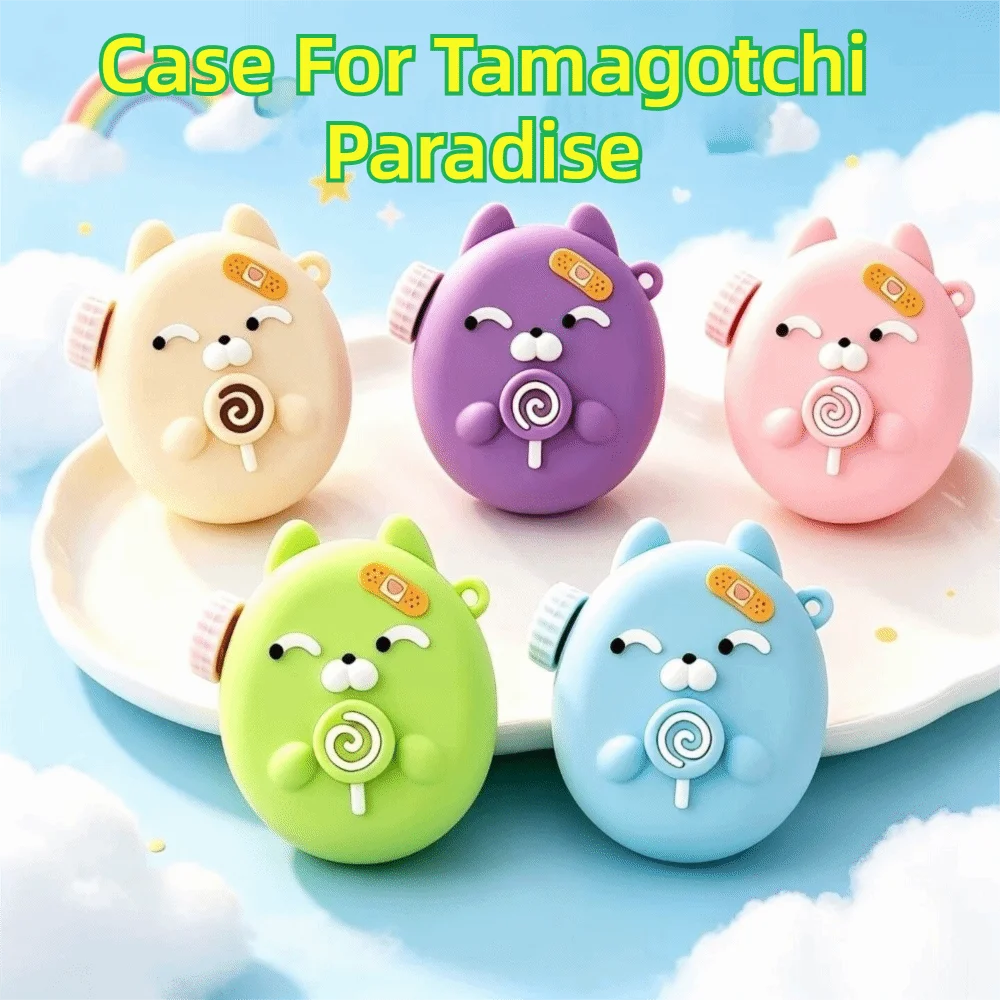 Silicone Protective Cover with Panel Paper Pendant Matte Texture Decorative Cover with Knob Cover for Tamagotchi Paradise