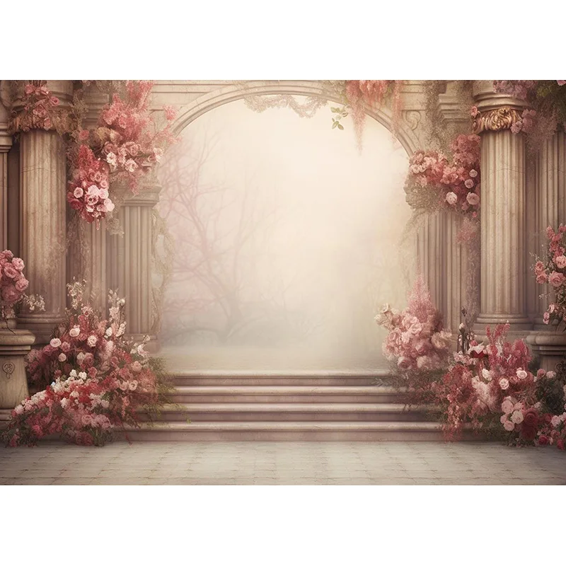 باقة خلفية لحفل الزفاف ، مستلزمات خلفية تصوير فنتازيا ، الممر الذكرى السنوية مع الزهور ، خلفية استوديو الصور ،
