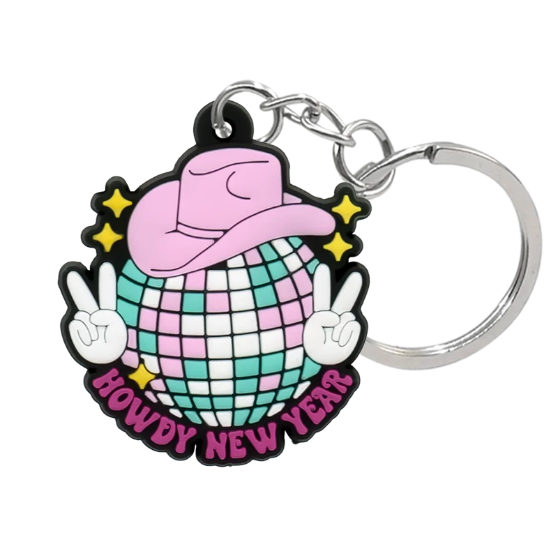 1PCS PVC Cute Keychain New Arrival Cowboy Boots Wholesale Custom Key Chain Anime Accessories Handbag Pendant Kids Toys Keyholder