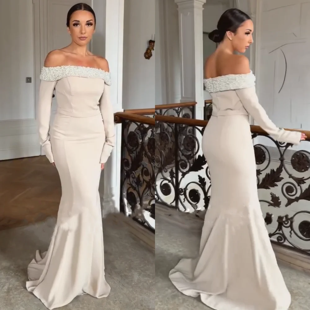 

Простые джерси со складками и жемчугом на заказ, длинные платья с вырезом лодочкой Quinceanera, индивидуальный вид в китайском стиле