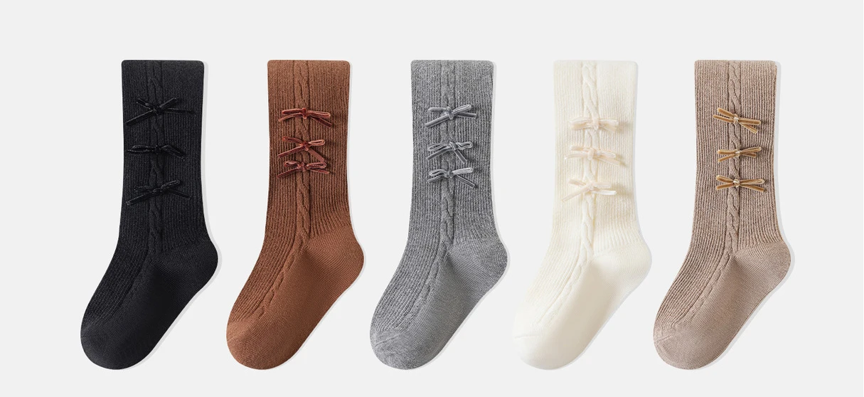 Kleinkind Mädchen Strumpfhosen Niedliche Schleife Mädchen Strumpfhosen Kinder Frühling Herbst Zopfmuster Prinzessin Kinder Leggings für Mädchen – Detail 2