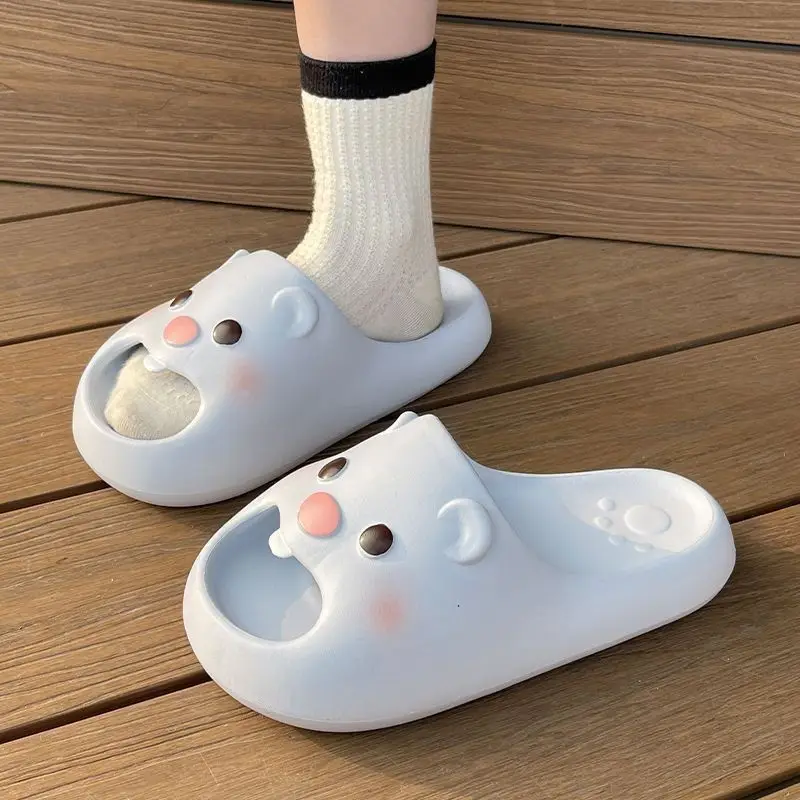 

Cute Cartoon Hamster Slippers for WomenThick Platform EVA Cloud Slides Non-slip Soft Bathroom Summer Casual Home Shoes