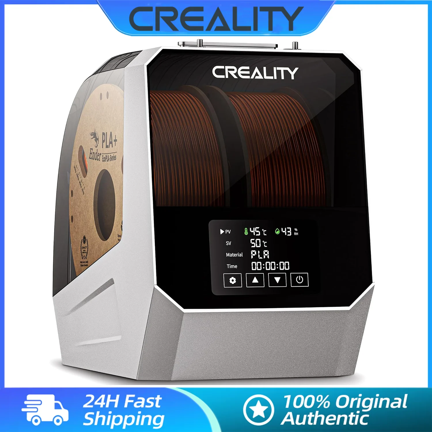 Creality Space Pi Filament Dryer Plus Hot-Air Heating 45℃-70℃ 2Kg Capacity Double Drying Adjustable Temperature Dehydrator 360°