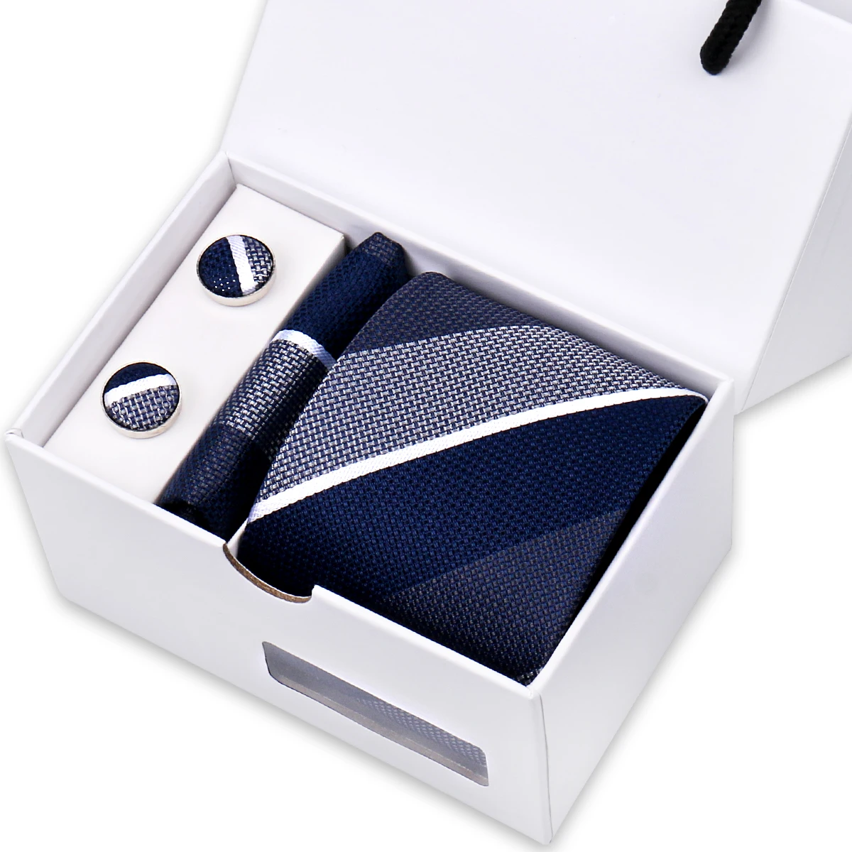 Tie Set For Men Luxury Necktie 5pcs Pocket Square Cufflinks Silk Tie Floral Gift Box Business Necktie Set Gift Men Accessories