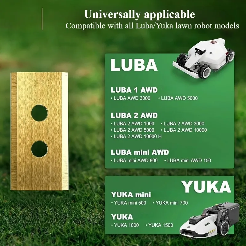 

18/30pcs blades with locking screws,compatible with Mammotion LUBA AWD 1000 to 5000 | LUBA 2 AWD 3000 to10000 | YUKA 600 to 1500