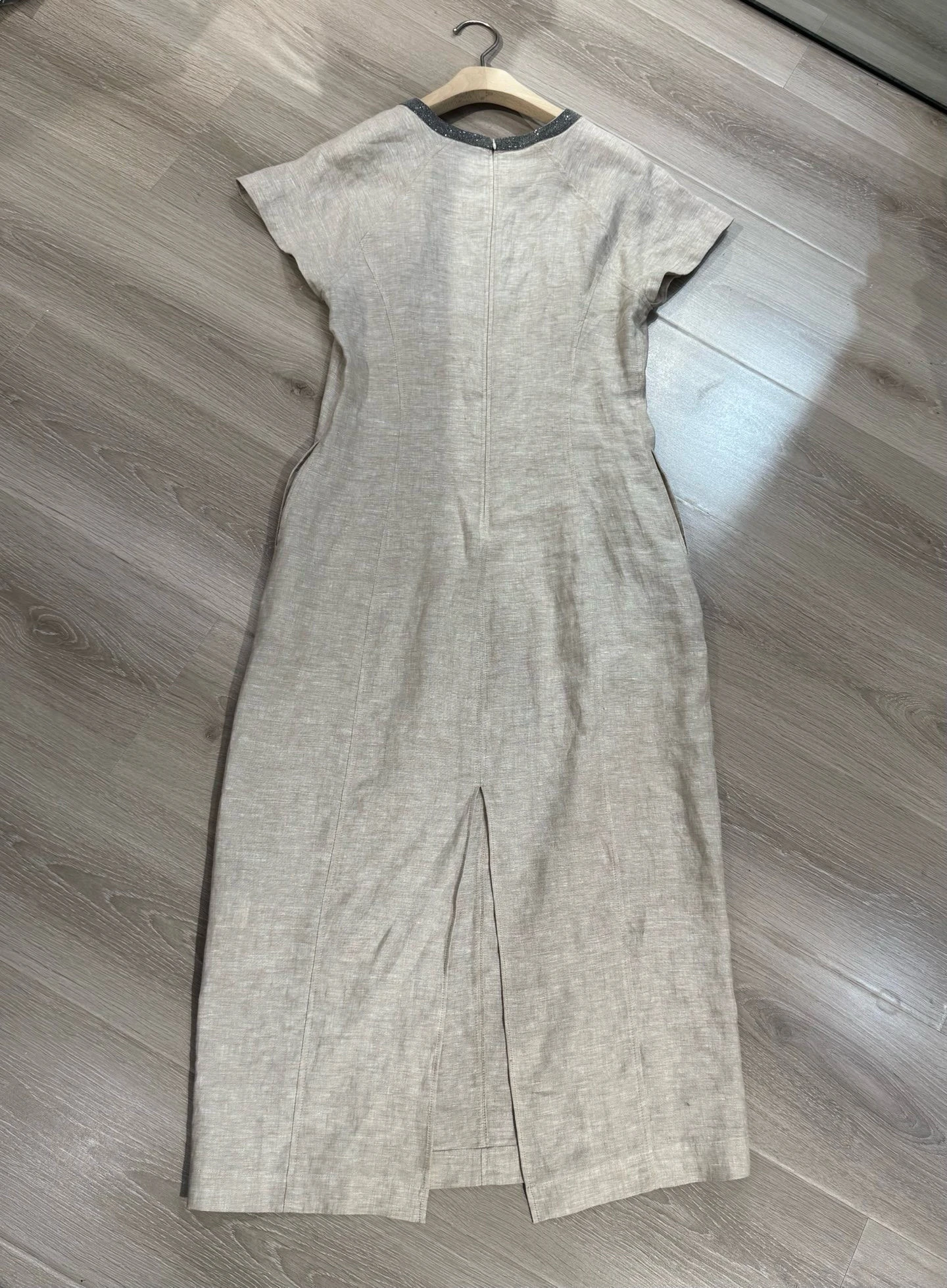 

2025 Women's Spring And Summer New Beaded Linen Dress High Quality