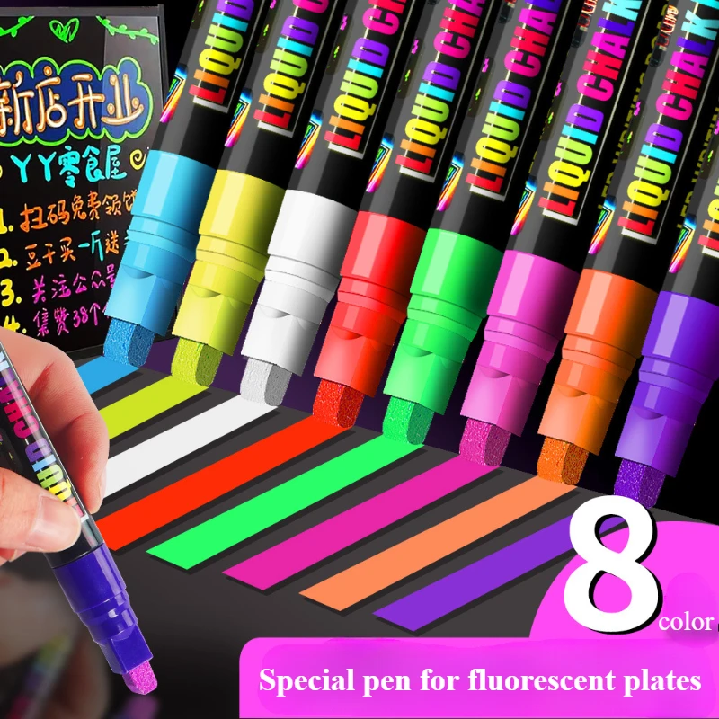 

Флуоресцентная ручка для белой доски, чернила на водной основе, легко протирать и стирать, плавное письмо для рекламы, дизайна граффити и живописи