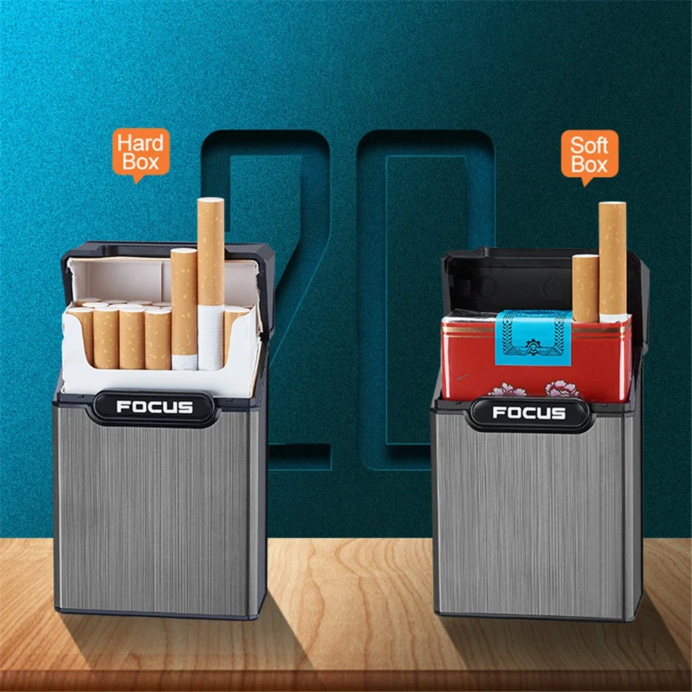 Metal Cigarette Case Waterproof Cigarette Box Portable Flip Cover 20pcs Cigarettes Tobacco Holder Storage Container Smoking Tool