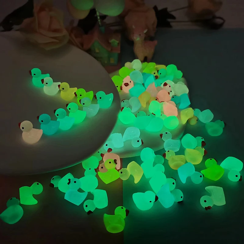 Luminous Mini Blind Bag Duck Fruit Micro Landscape Ornament Outdoor Glowing Miniature Statue Potted Mini Garden Accessories