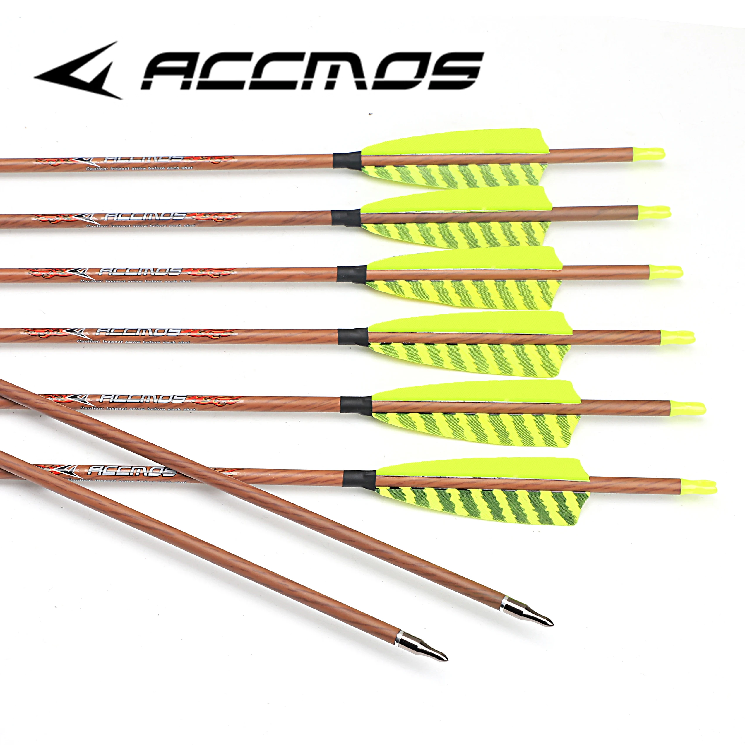 Imagem -04 - Setas de Carbono de Pele de Madeira Id6.2 Espinha 400 500 600 700 Pena Real Arco Longbow Recurvo 612 Pcs 31