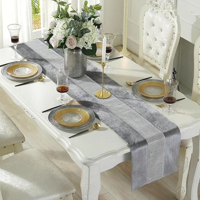 

Роскошные скатерти премиум-класса с алмазной вышивкой, современные европейские жаккардовые скатерти, сверкающие аксессуары в современном стиле,