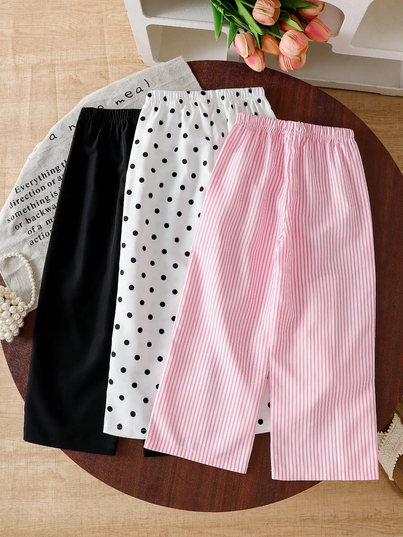 Trendy Girl Casual Loose Pants Multiple Patterns Breathable Daily Wear Bottoms