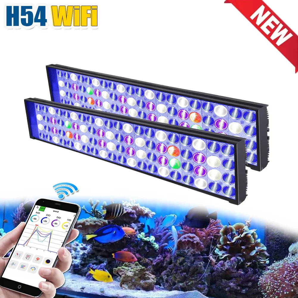 

PopBloom-Aquarium LED Lighting,Marine LED Aquarium Lamp Full Spectrum for Reef Fish Tank Lights,Marine Aquarium Light,110-140cm