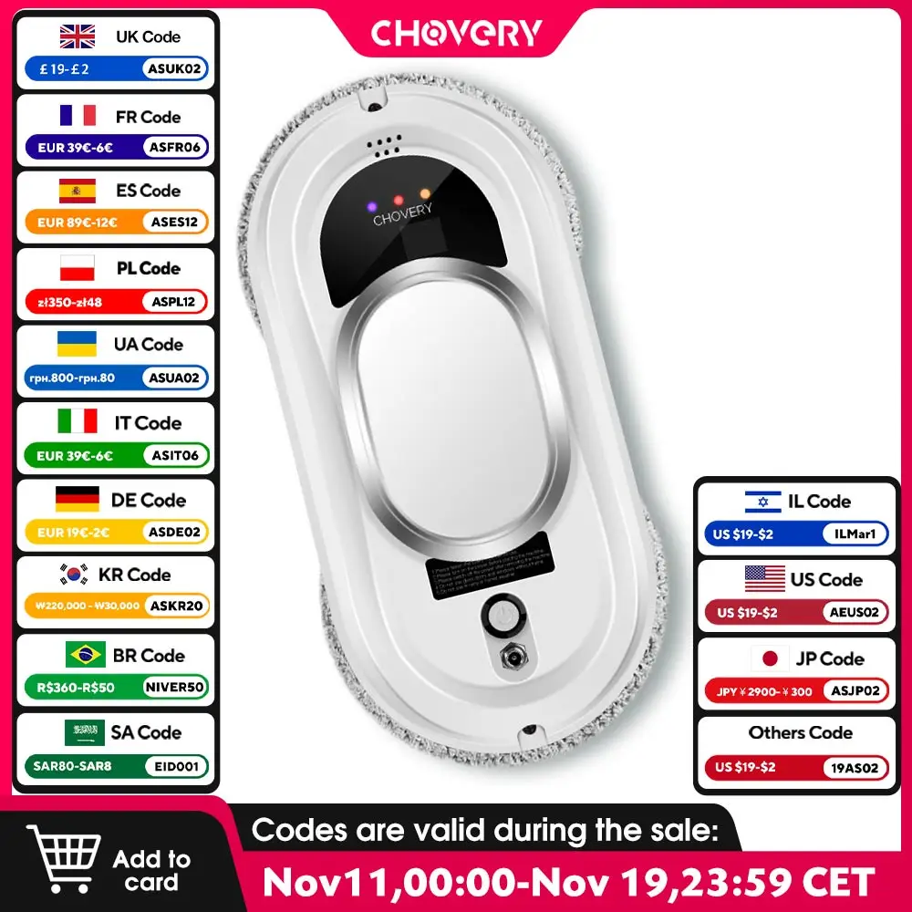 CHOVERY-Robot aspirateur électrique, nettoyeur de vitres avec télécommande