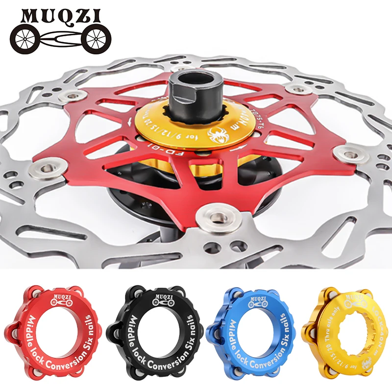 MUQZI Centerlock auf 6-Loch-Adapter, Fahrrad-Scheibenbremse, Center Lock-Konvertierung, 6 Bolzen, Rotoren, Fahrradnaben-Adapter