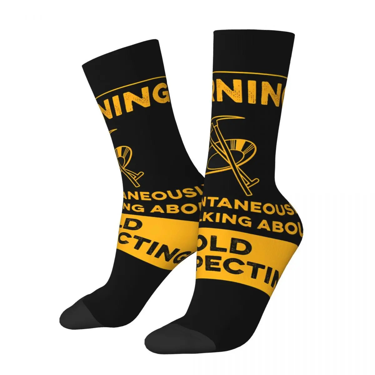 Crazy compression Gold Finder Sock for Men Harajuku Gold prospecting Quality Pattern Crew Sock Casual