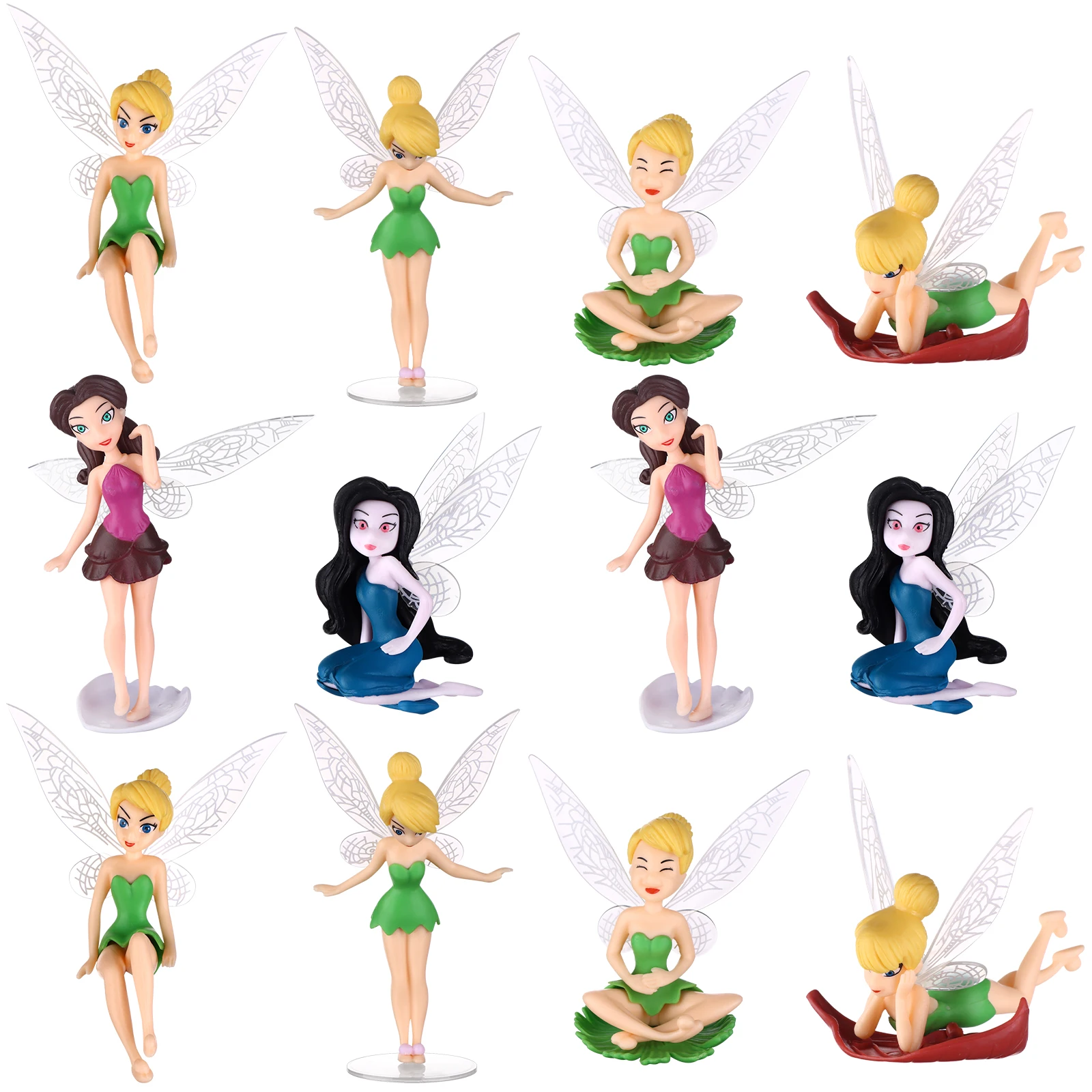 12Pcs Set Miniature Fairies Figurines Accessories, Planter Pot Hanger Decorations Fairies Flower Pot Plastic Fairy Garden Figur