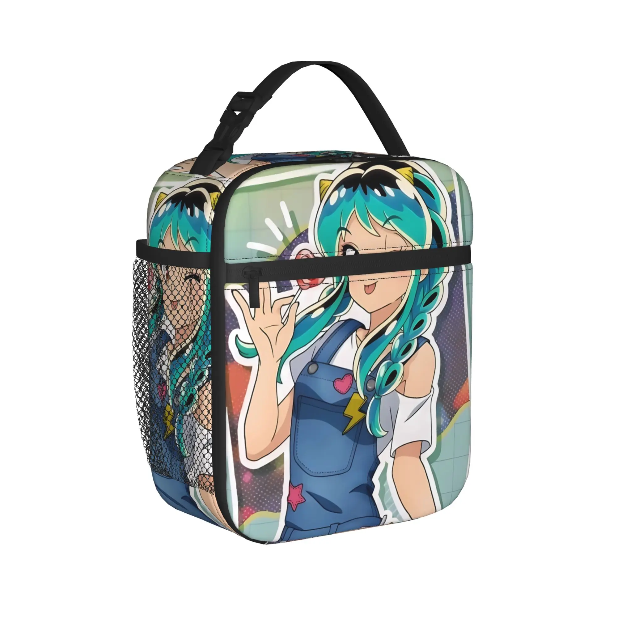 Urusei Yatsura Anime Lunch Bag  Cute Lunch Box Travel Portable Zipper Thermal Tote Handbags For Adult Waterproof Cooler Bag
