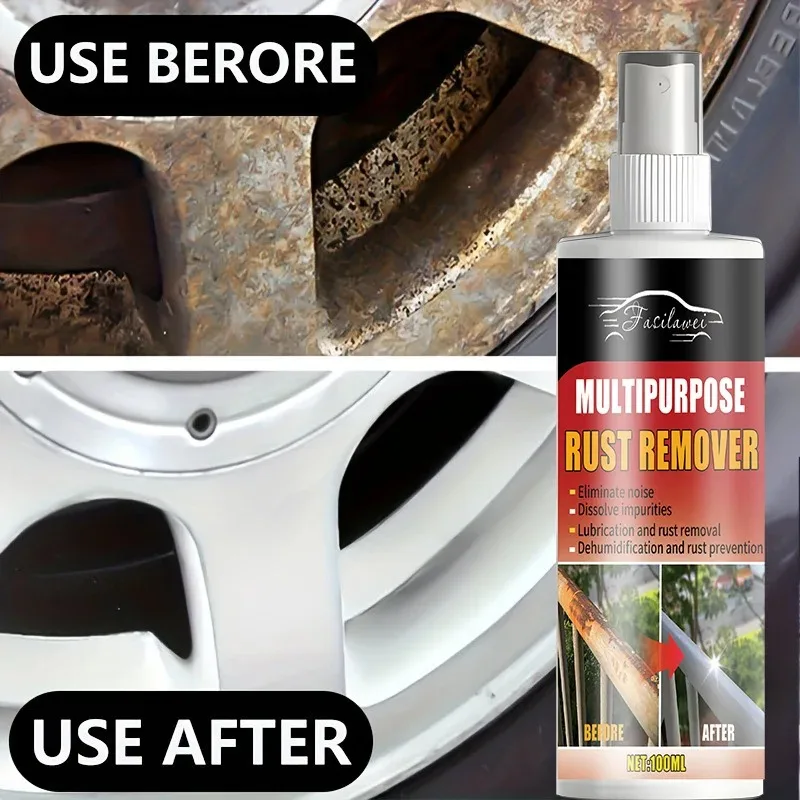 بخاخ إزالة الصدأ - منظف الطلاء المعدني، منظف مسحوق الحديد للصيانة للسيارات، مزيل فعال للصدأ ومنظف الحبوب الحديدية