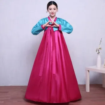 Hanbok coreano multicolorido tradicional coreano hanbok vestido feminino coreano folk palco dança traje coreia traje tradicional한
