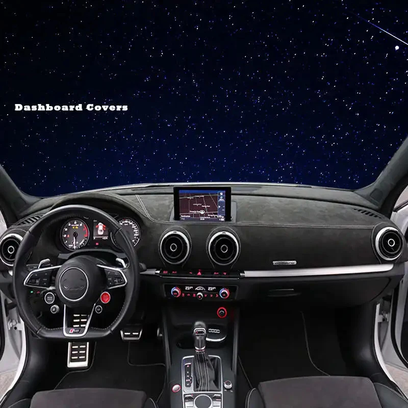 Custom Car Dashboard Covers in Alcantara for Audi S3 RS3 2018 A3 2016-2019 Mat Shade Cushion Pad Carpets Accessories Styling