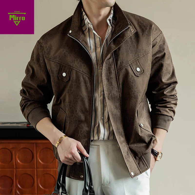 

【Mirrordust】Осенняя модная эластичная повседневная куртка больших размеров, теплое пальто в американском деловом стилеM-8XL