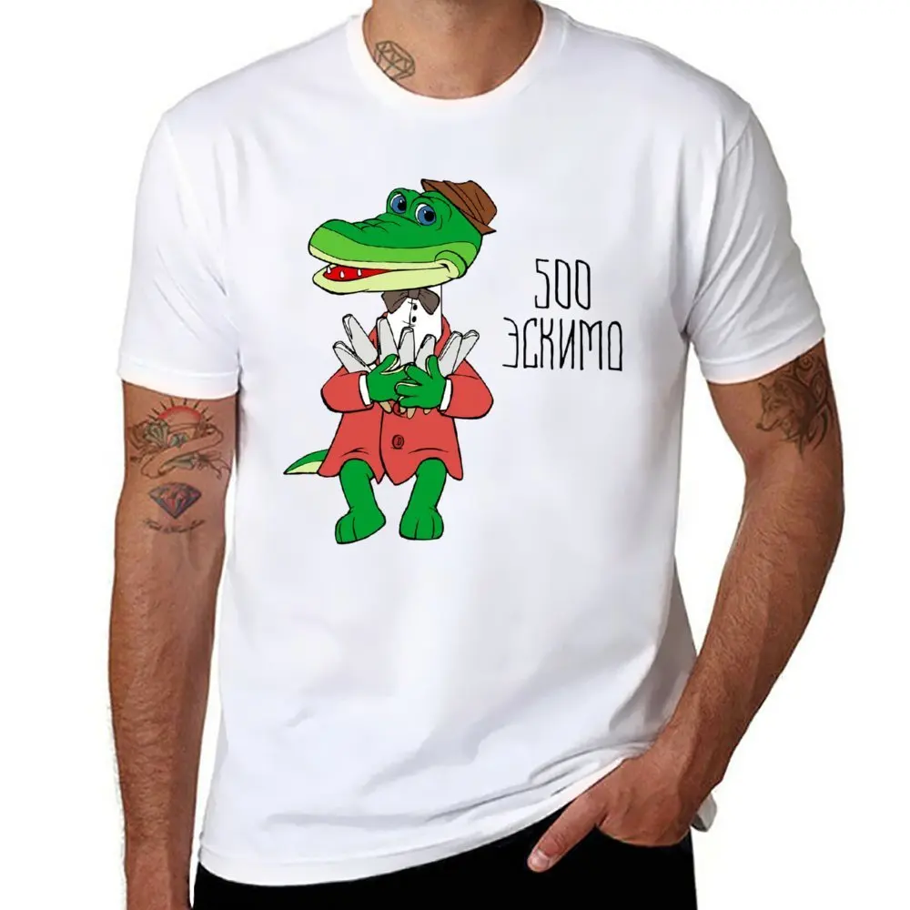 500 Popsicle Gena The Crocodile Funny Soviet Rus T-shirt Round Neck Campaign Tshirt Novelty Fitness Geeky USA Size