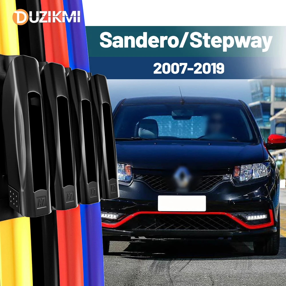 

Для Renault Sandero Stepway 2007-2019 2008 2009 2010 2015 2016 2017 2018 2 шт. щетки стеклоочистителя переднего стекла красный синий