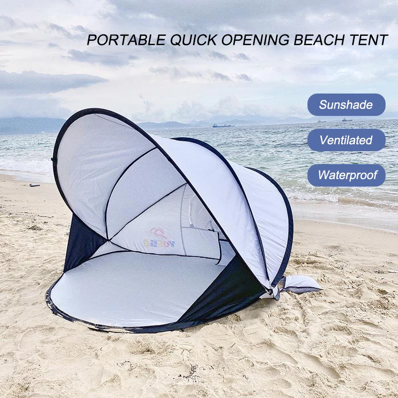 Seaside Automatic Tent 3-4 Person Camping Tent Beach Easy Instant Setup Portable Backpacking for Sun Shelter UV Protection