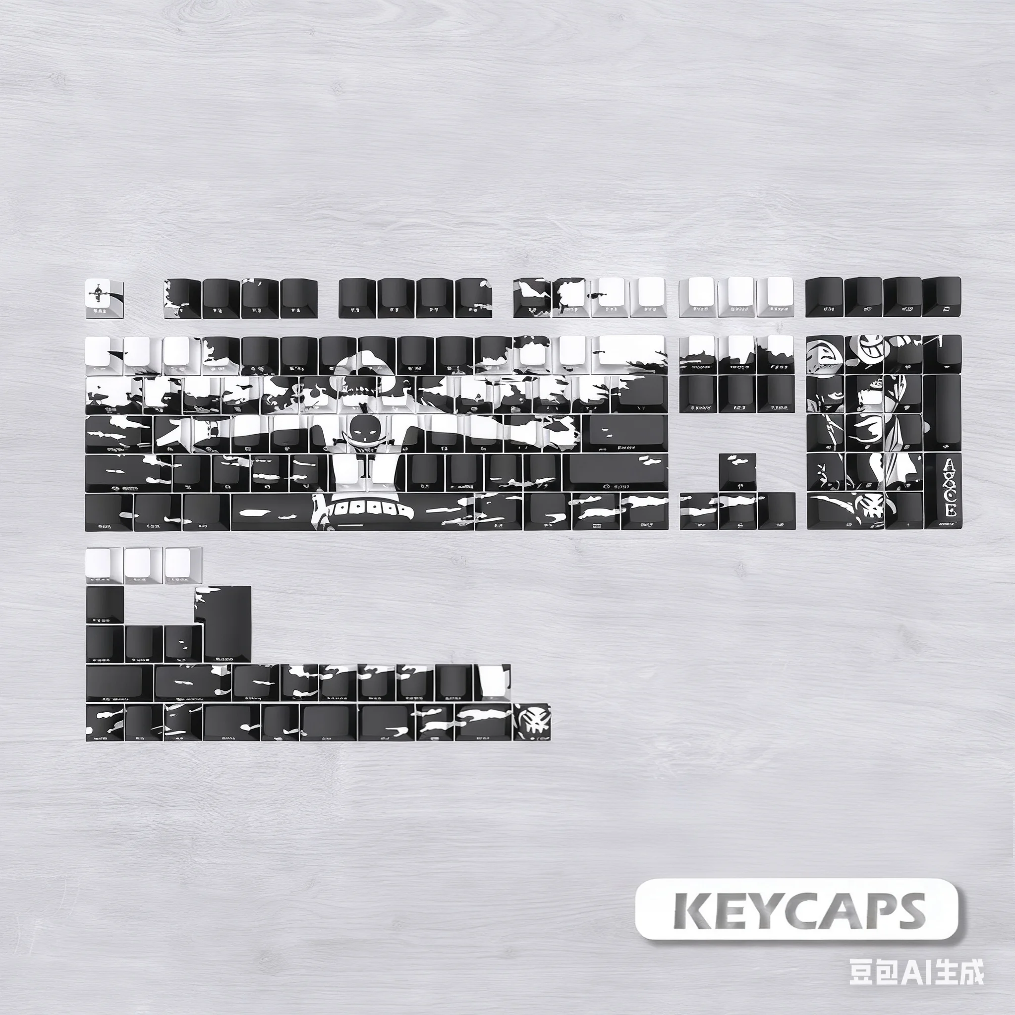 

130 Keys Anime ACE Theme Keycaps Anime Key Cap PBT Cherry Profile Side Print Keycap Mechanical Keyboard Made68 Mad68 Wooting 60