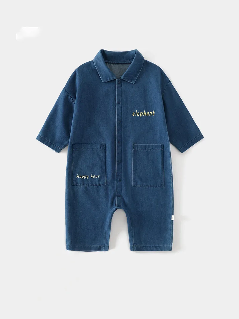

MILANCEL New Summer Baby Rompers 3-18M Cartoon Elephant Toddler Jumpsuit Loose Thin Letter Boys Clothes Infant One Piece