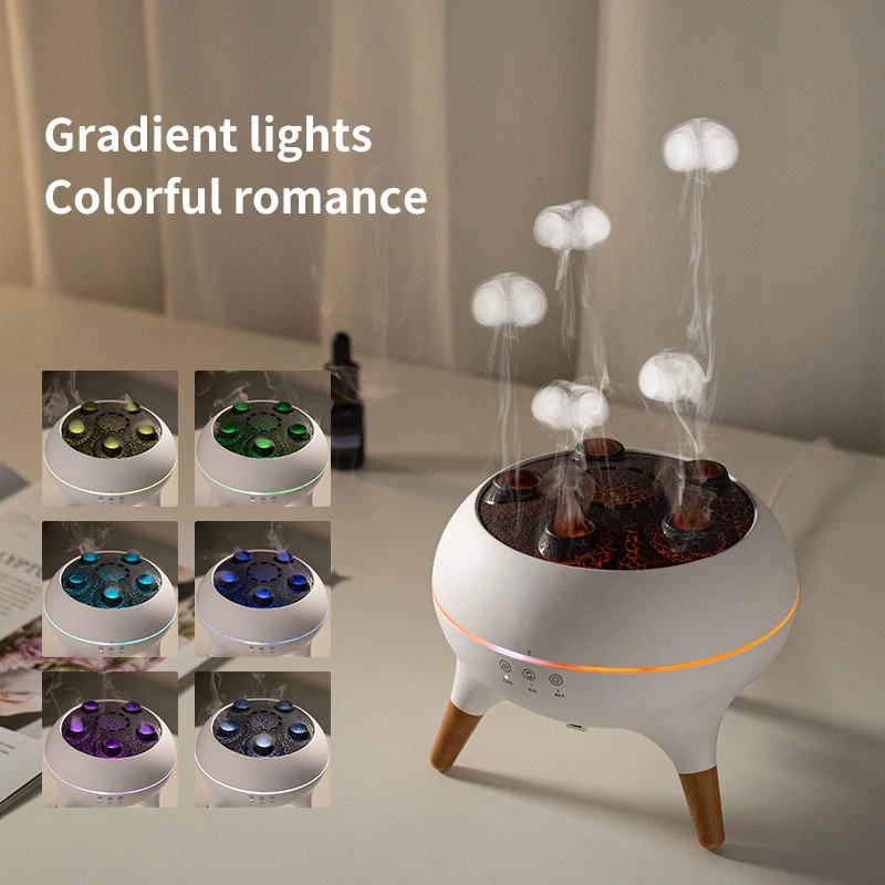 Luxury Ultrasonic Humidifier Jellyfish Aroma Diffuser Aromatherapy Remote Control Night Light Cool Mist Low Noise Portable