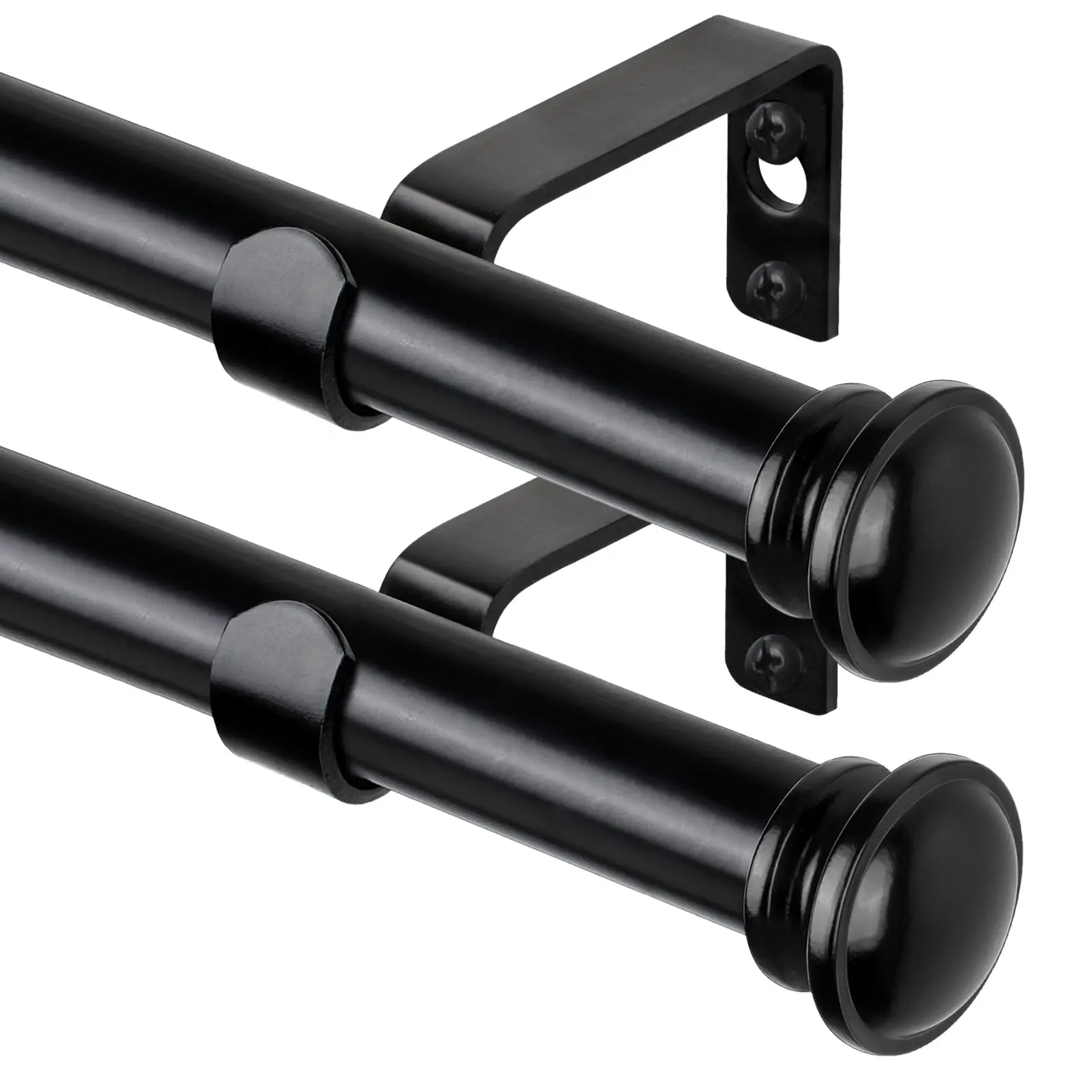 

2pcs Curtain Rods for Windows 28 to 50/66/95/124 Inch - 5/8 in Heavy Duty Curtain Rods Set, Decorative Cafe Drapery Rods with