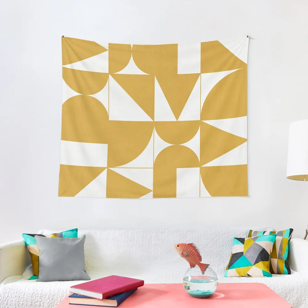 

My Favorite Geometric Patterns No.13 - Mustard Yellow Tapestry Wall Art Wallpaper Tapestry