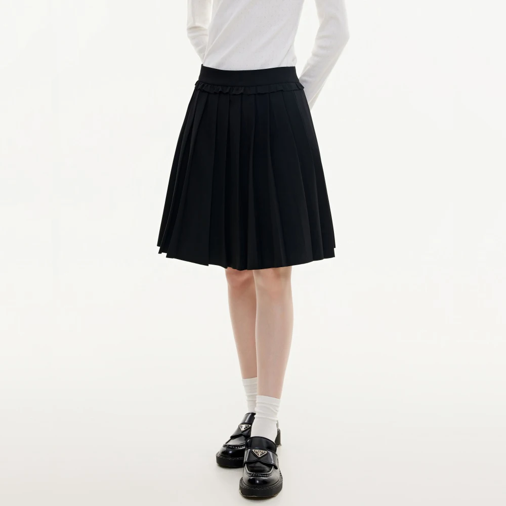 Women's Summer Skirt Black School Uniform Skirts Trend 2025 Loose Casual A-Line Pleated Skirt  Luxury Brands Women's Clothing