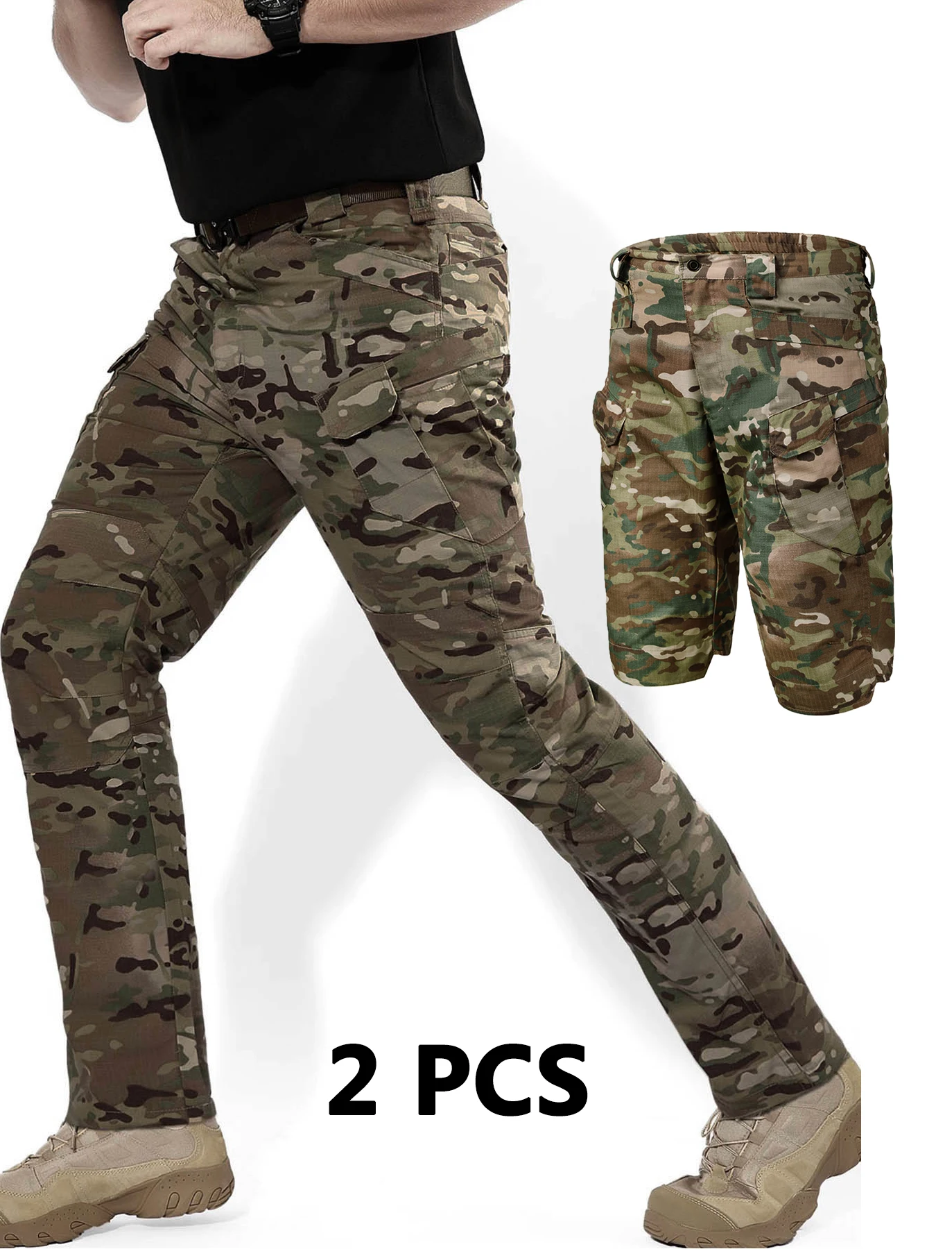 

Spring-Autumn Outdoor Stretch Water-Resistant Hiking Trousers - Wear-Resistant Desert Camouflage Tactical Military Utility Pants