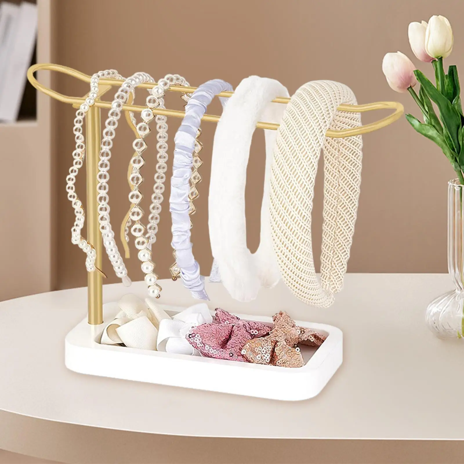 Hair Accessories Organizer Decorative Hair Elastics Storage Hair Ties Organizer for Bathroom Claw Clip Kitchen Bracelets Dresser