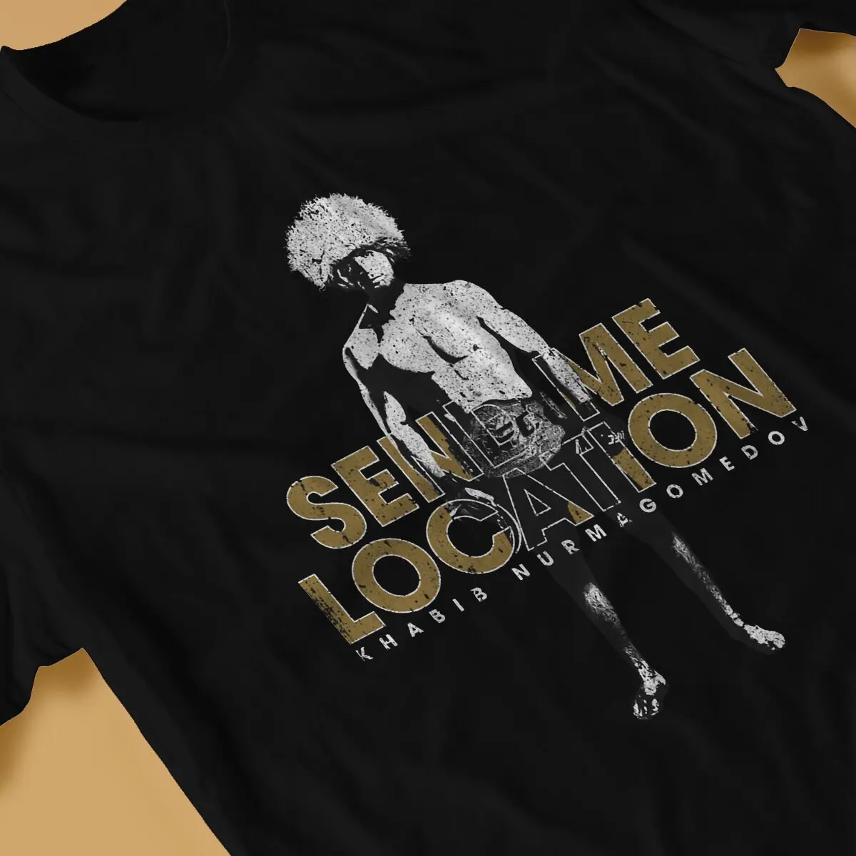 Send Me Location T Shirt Men Cotton Fashion T-Shirts O Neck Khabib Nurmagomedov Tees Short Sleeve Clothing Printing