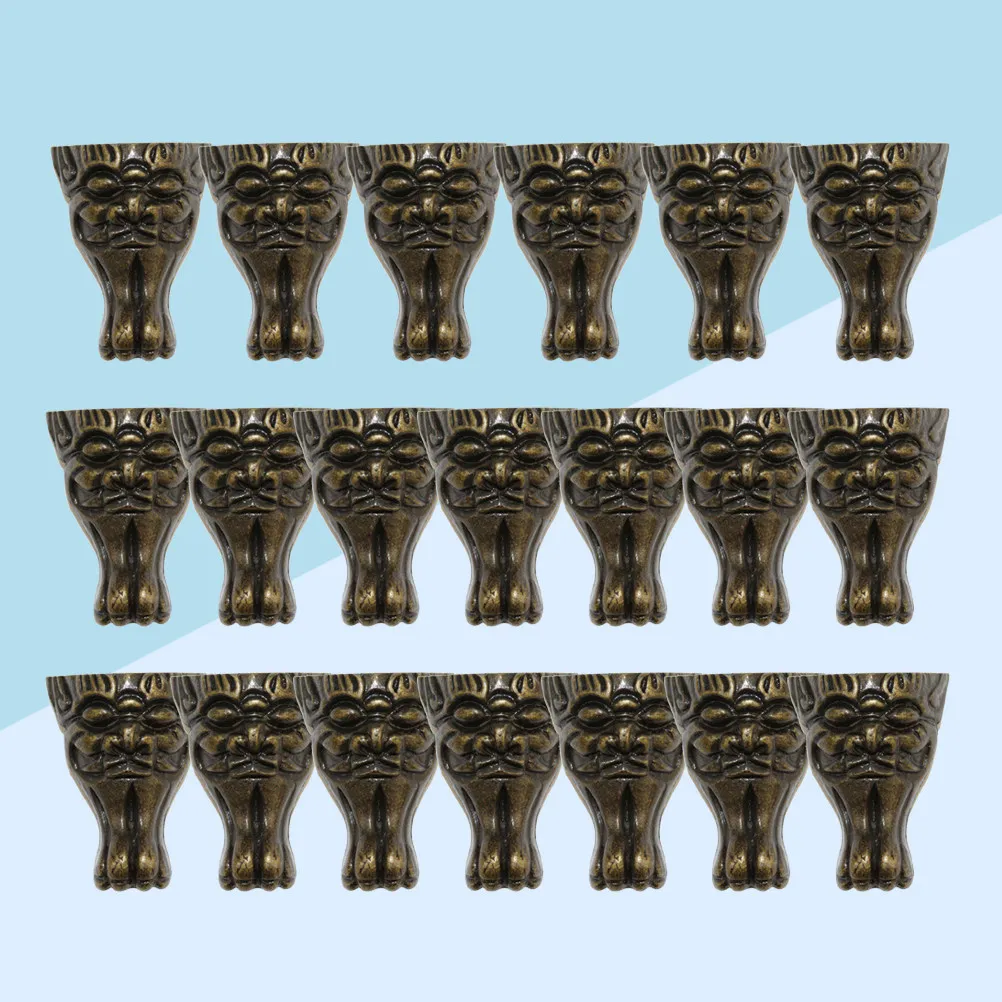 

20 шт. мебельных ножек из цинкового сплава с дизайном в виде головы зверя, прочные опорные ножки для дивана, сменные железные мебельные аксессуары, бронзовые, 27x16 мм