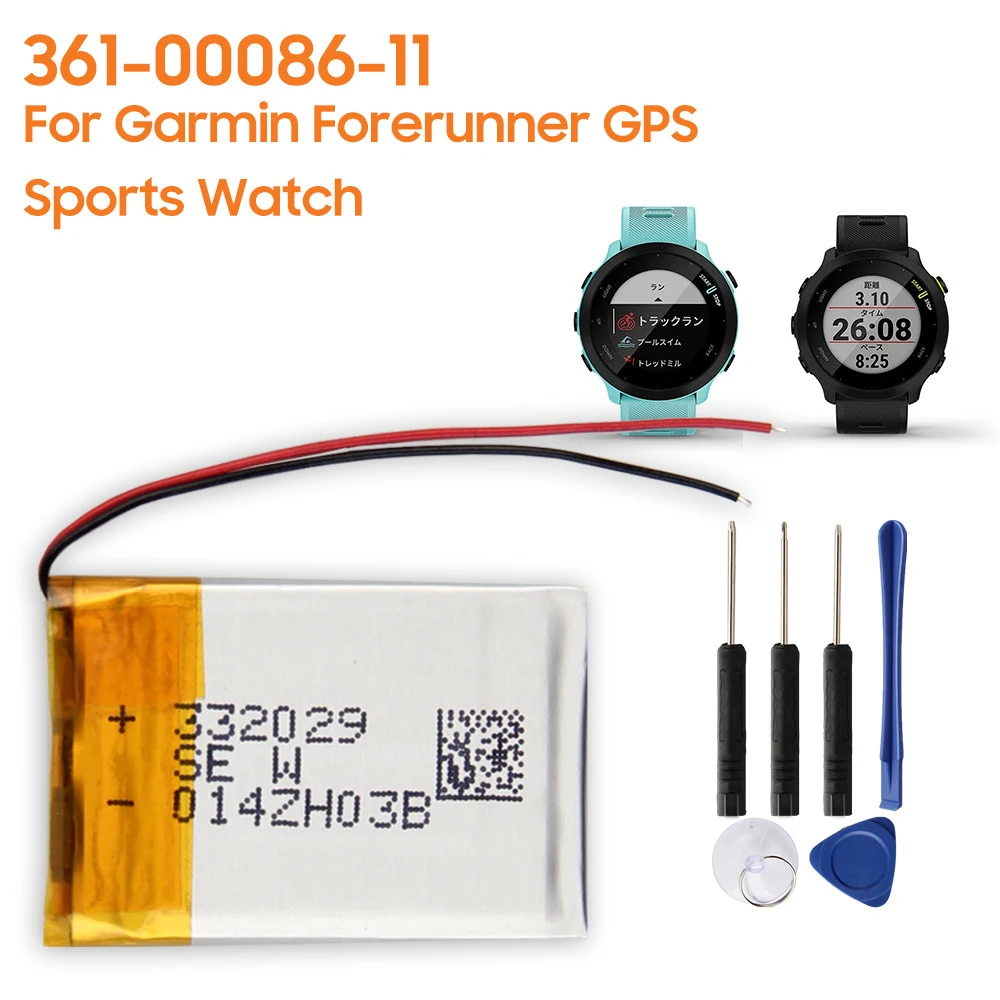 Replacement Battery 361-00086-11 For Garmin Forerunner GPS Sports Watch Rechargeable Battery 180mAh