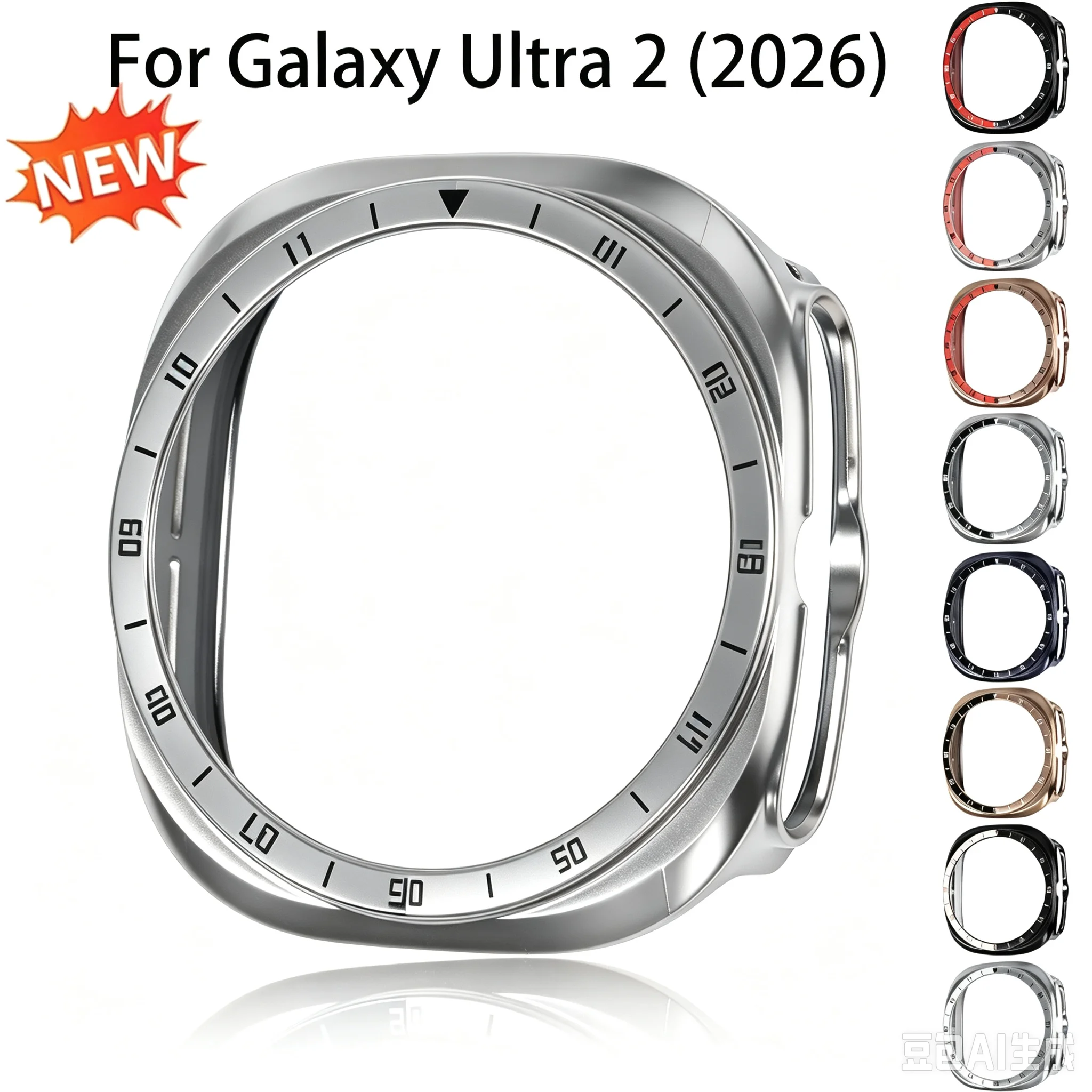 Hard PC Cover for Samsung Galaxy Watch Ultra 2 (2026) with Time Scale Case Hollow Protector Shell for Galaxy 9 Ultra Accessory