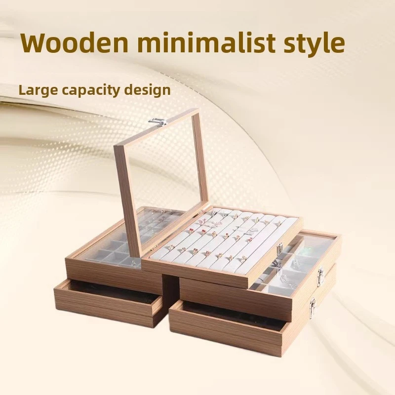 

New High-End Luxury Jewelry Box Earring Stud Storage Box Ring Necklace Bracelet Box Large-Capacity Gift Box Jewelry Men Women