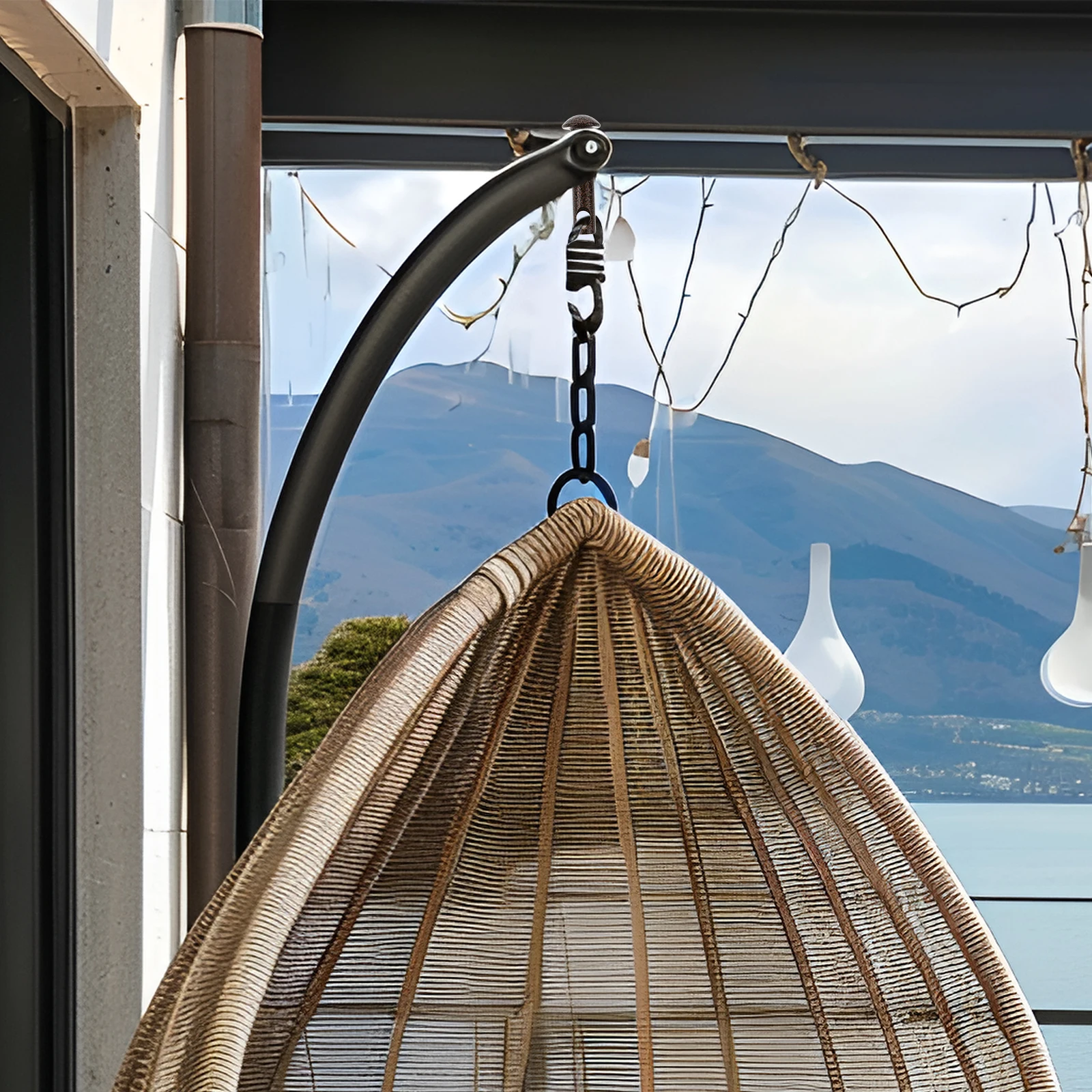 

Comfortable Hammock Chair Metal Plug Pin Set Low Noise Vibration Absorbing Shocks Suitable Garden Balcony Hanging Chair Hook