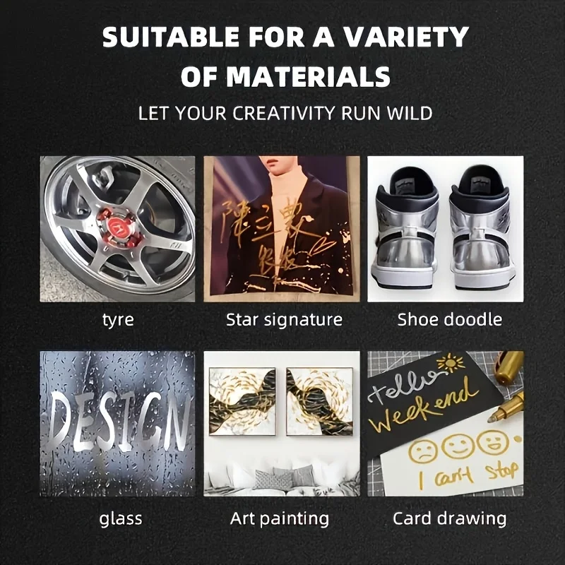 أقلام تحديد دائمة ذهبية وفضية - مقاومة للماء، مثالية للحرف اليدوية، وفن الراتنج، واللوازم المكتبية، ولوحة بناء النماذج