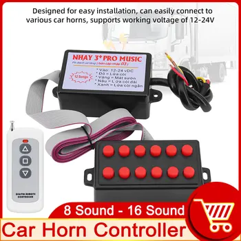 Controlador de bocina de coche Conmutación de volumen 8 sonido - 16 Unidad de control de sonido Controlador de efecto de sonido de bocina de coche para camiones Coche personalizado