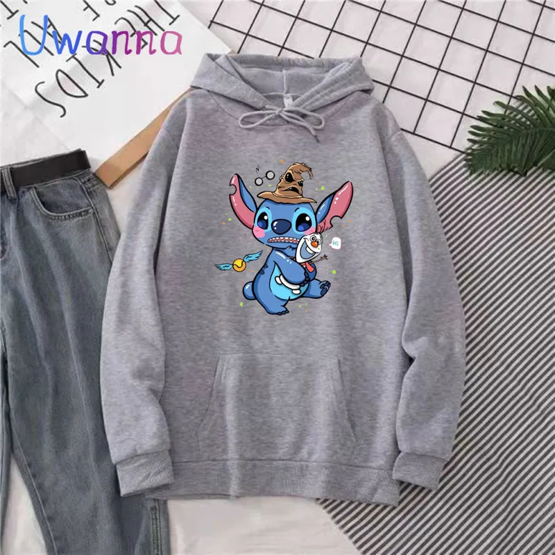 Funny Y2k Sweatshirt Lilo Stitch Fashion Winter Tops Cartoon Hoodies Women Cute Magic Stitch Anime Hoody Female Clothes