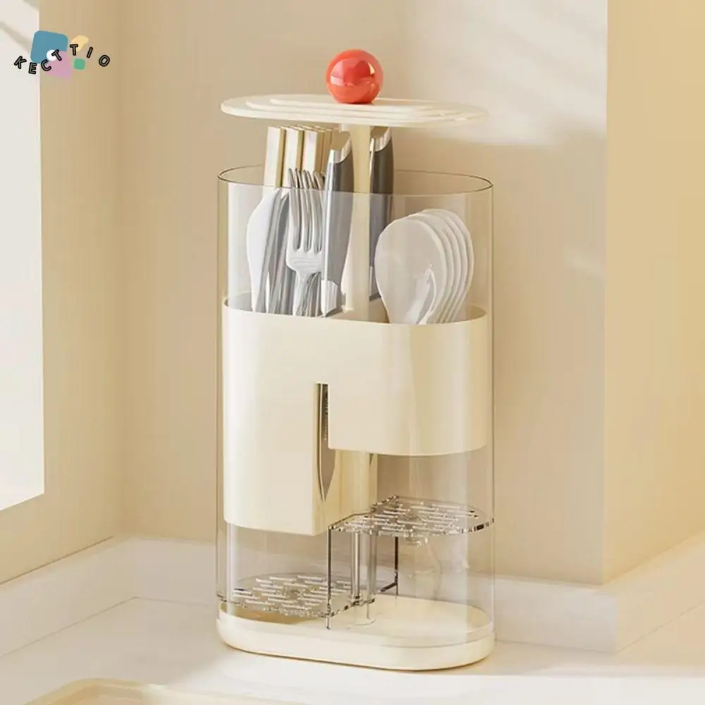 

Dustproof Automatic Lifting Holder Household Large Capacity Makeup Brush Organizer Transparent Space Saving Kitchen Storage Rack