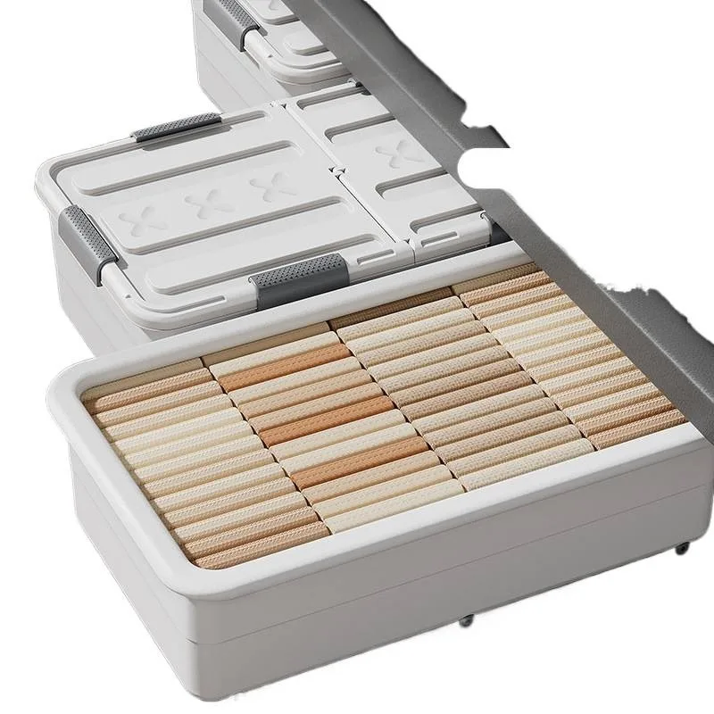 

Bed bottom storage box with wheel cabinet household drawer wardrobe clothes storage sorting storage box flat bed