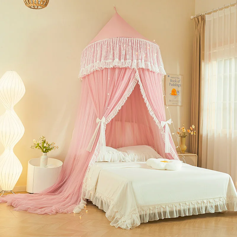 

Новая круглая напольная москитная сетка-балдахин «Принцесса» без установки, с усиленной защитой от комаров, 18 м, без сверления